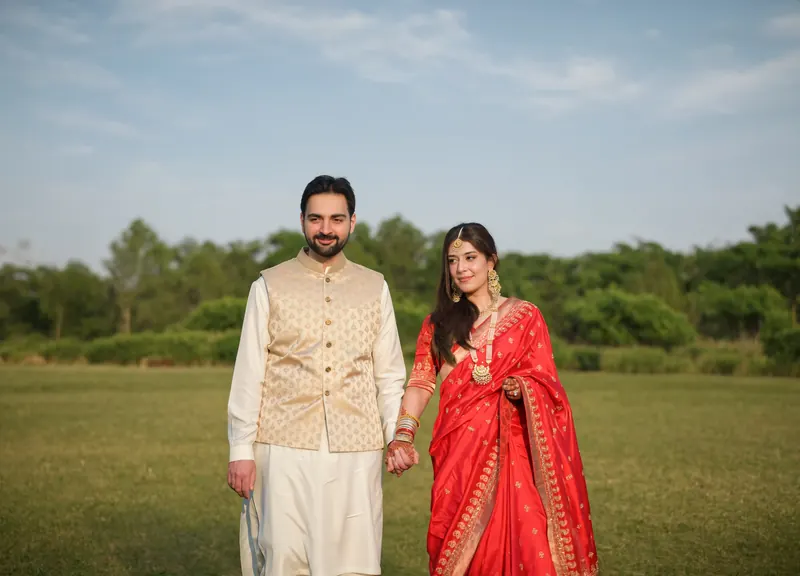 Bright wedding scene with the couple in natural light, wedding photography in Islamabad