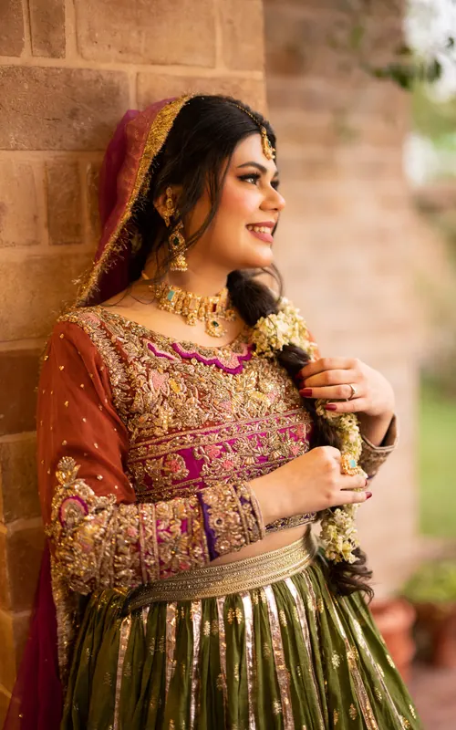 Wedding portrait in golden tones, candid documentary wedding photography in Islamabad