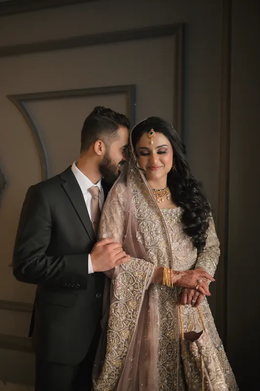 Wedding couple portrait in dramatic low light, Islamabad wedding photographer Arsalan Asad
