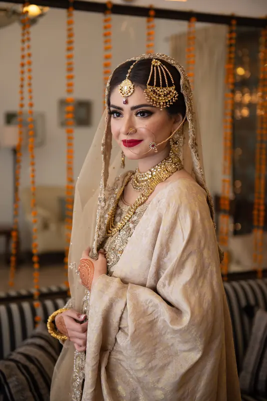 Close-up wedding portrait in golden light, Pakistani wedding photography in Islamabad by Arsalan Asad