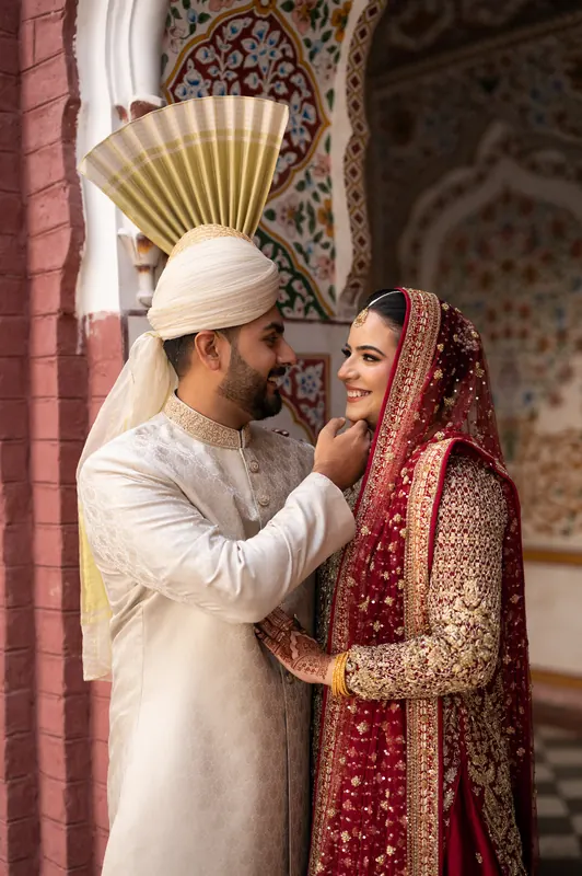 Bride and groom together at their wedding in Islamabad, wedding photographer Arsalan Asad